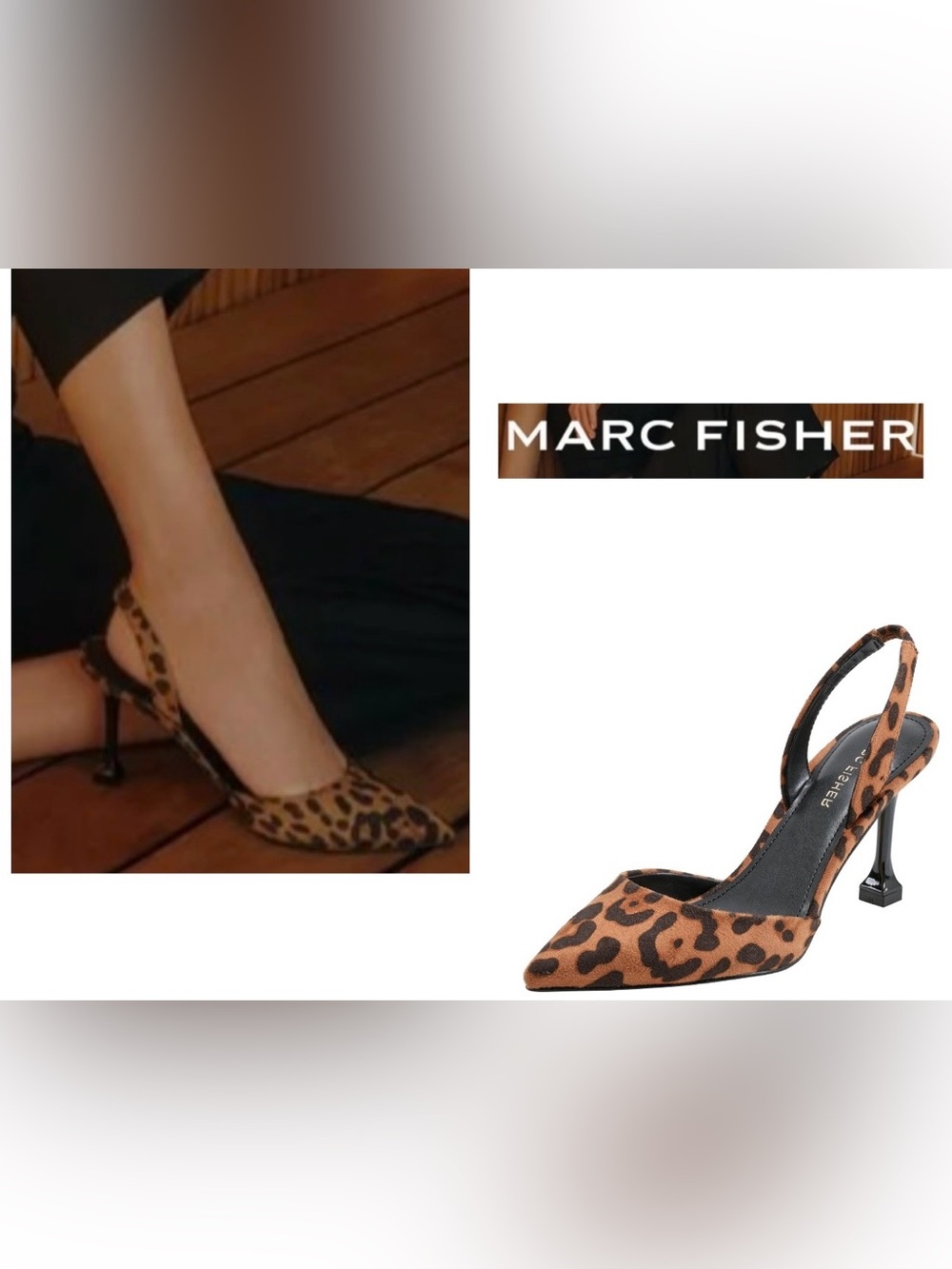 Marc Fisher NWOT Hayda Leopard Print Slingback Pumps